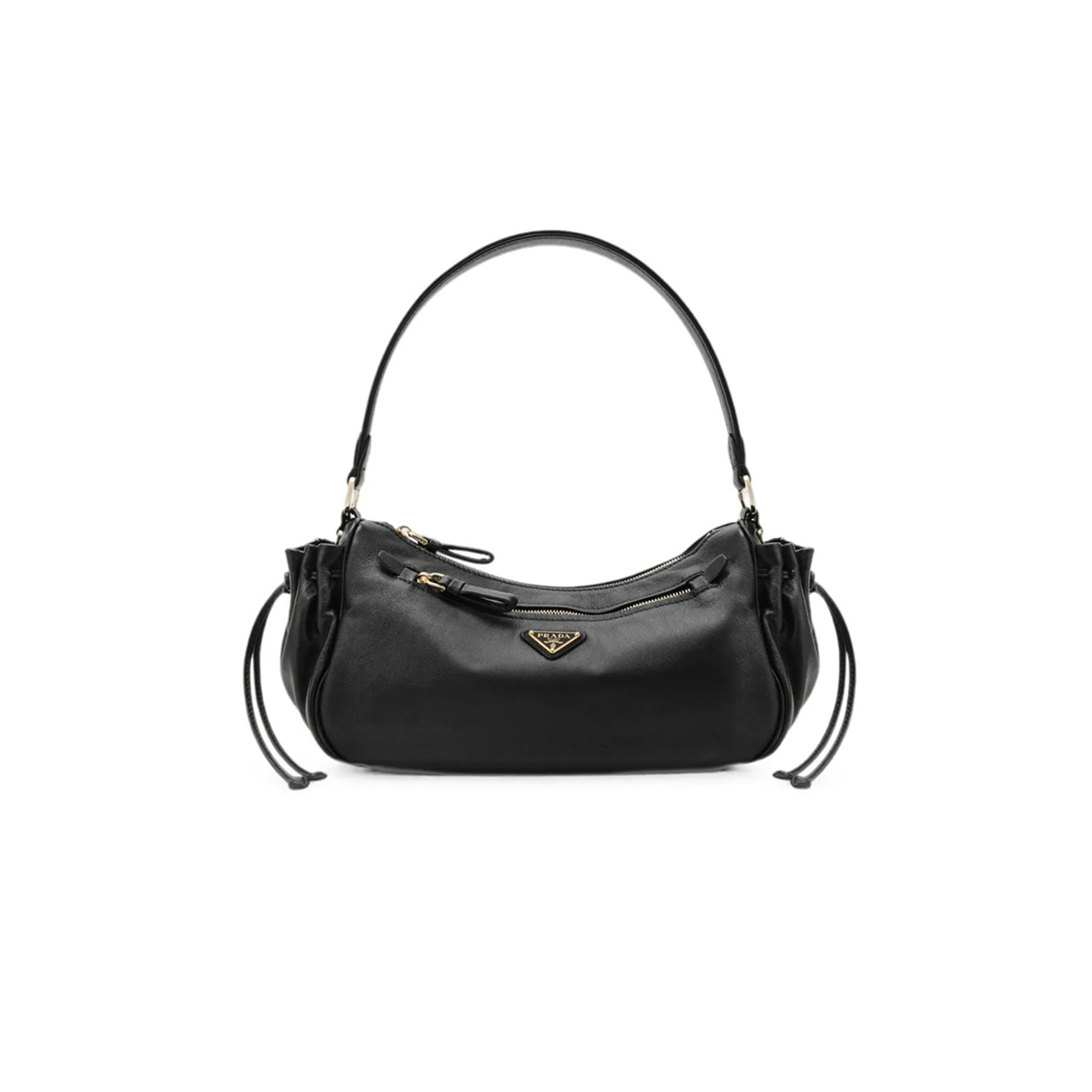 PRADA LOGO-PLAQUE DRAWSTRING SHOULDER BAG 1BC296 (27*19*9.5cm)